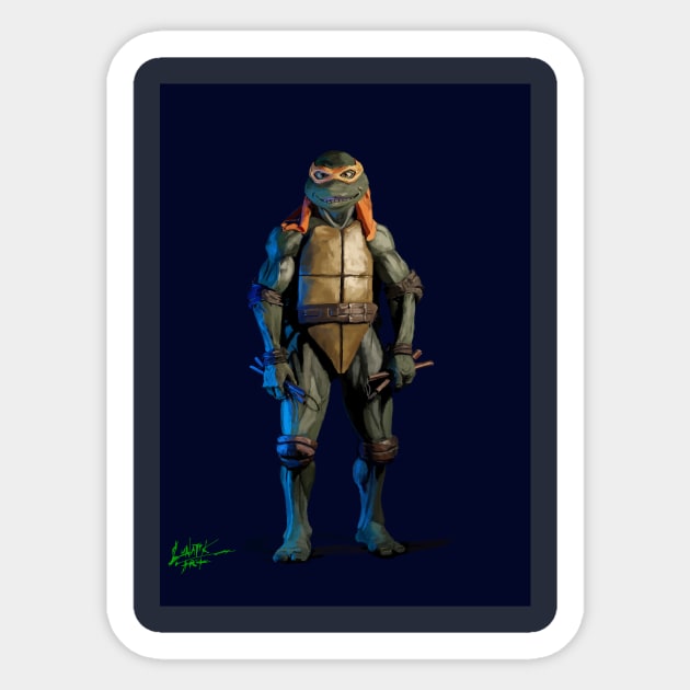 michelangelo Sticker by Art Of Lunatik